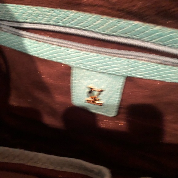 NWT Vince Signature Lt.blue/turquoise embossed Anna snakeskin handbag with strap - Picture 6 of 9